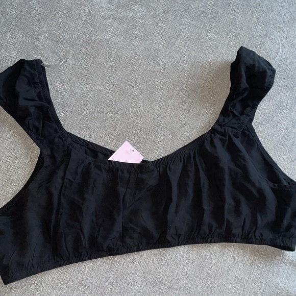 Wild Fable Cap Sleeve Tiny Black Crop Top - Picture 4 of 4